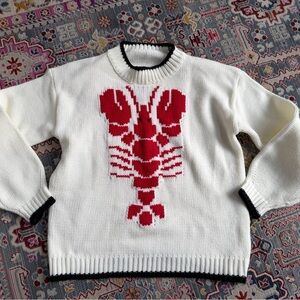 Lobster Sweater white with black trim women’s size S